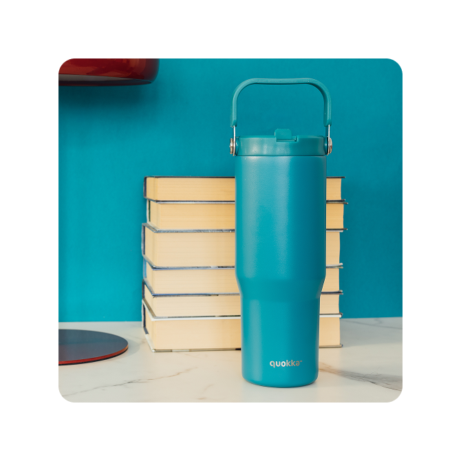 QUOKKA VASO COOL TERMO ACERO INOXIDABLE CON ASA CORE MIDNIGHT GREEN 860 ML
