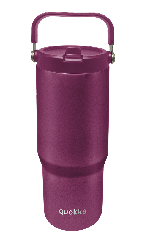 QUOKKA VASO COOL TERMO ACERO INOXIDABLE CON ASA CORE BURGUNDY 860 ML