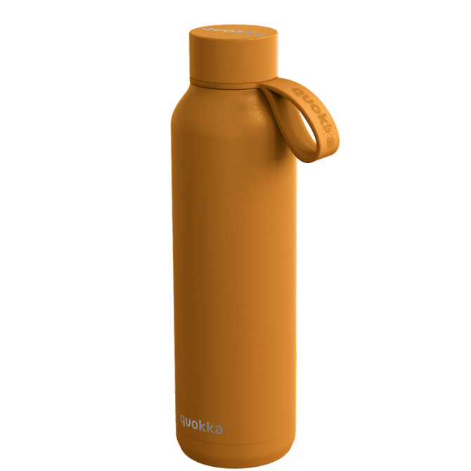 QUOKKA BOTELLA TERMO ACERO INOXIDABLE SOLID CON COLGADOR MUSTARD 630 ML