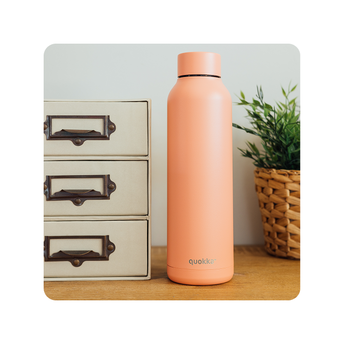 QUOKKA BOTELLA TERMO ACERO INOXIDABLE SOLID PASTEL PEACH 850 ML