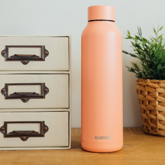 QUOKKA BOTELLA TERMO ACERO INOXIDABLE SOLID PASTEL PEACH 850 ML