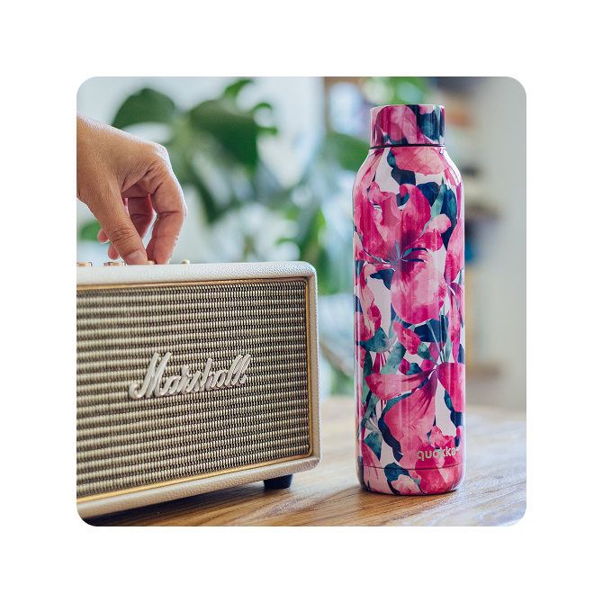 QUOKKA BOTELLA TERMO ACERO INOXIDABLE SOLID PINK BLOOM 630 ML