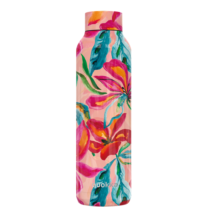 QUOKKA BOTELLA TERMO ACERO INOXIDABLE SOLID TROPICAL BLOOM 630 ML