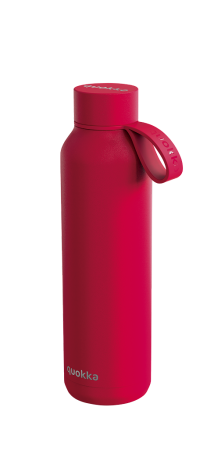 QUOKKA BOTELLA TERMO ACERO INOXIDABLE SOLID CON COLGADOR CHERRY RED 630 ML