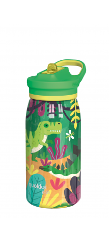 QUOKKA KIDS BOTELLA TERMO ACERO INOXIDABLE CON SIPPER POP DINOSAURS JUNGLE 445 ML