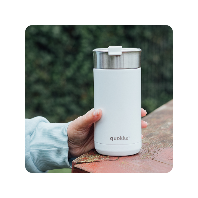 QUOKKA VASO CAFE TERMICO ACERO INOXIDABLE BOOST WHITE 400 ML