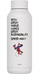 QUOKKA BOTELLA TERMO ACERO INOXIDABLE SOLID WHITE 510 ML SPIDER-MAN GREAT POWER