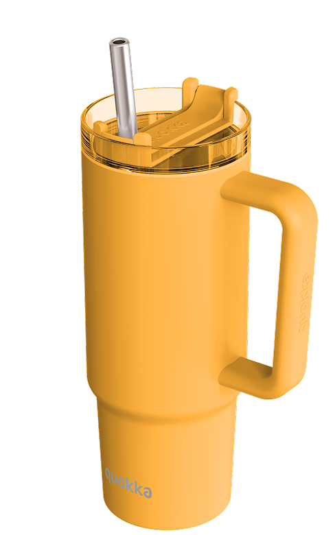 QUOKKA TAZA TERMO ACERO INOXIDABLE STREAM SAFFRON YELLOW 950 ML
