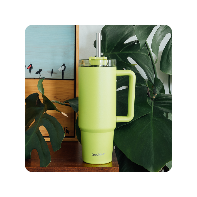 QUOKKA TAZA TERMO ACERO INOXIDABLE STREAM APPLE GREEN 950 ML