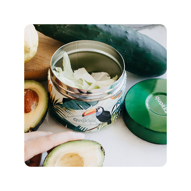 QUOKKA RECIPIENTE COMIDA TERMICO ACERO INOXIDABLE WHIM FLORAL PARTY 600 ML