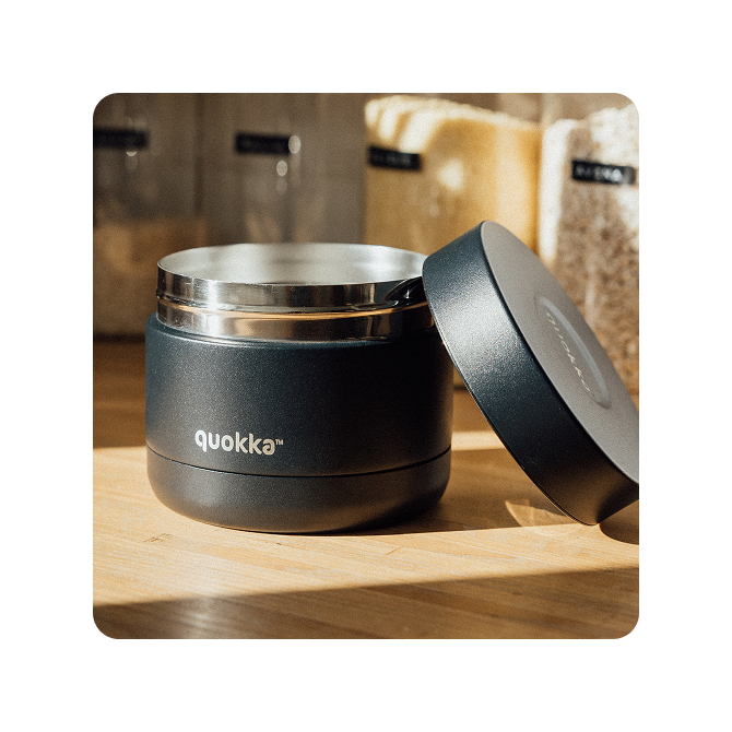 QUOKKA RECIPIENTE COMIDA TERMICO ACERO INOXIDABLE WHIM BLACK 600 ML