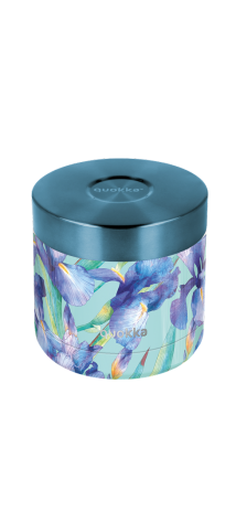 QUOKKA RECIPIENTE COMIDA TERMICO ACERO INOXIDABLE WHIM BLUE IRISES 600 ML
