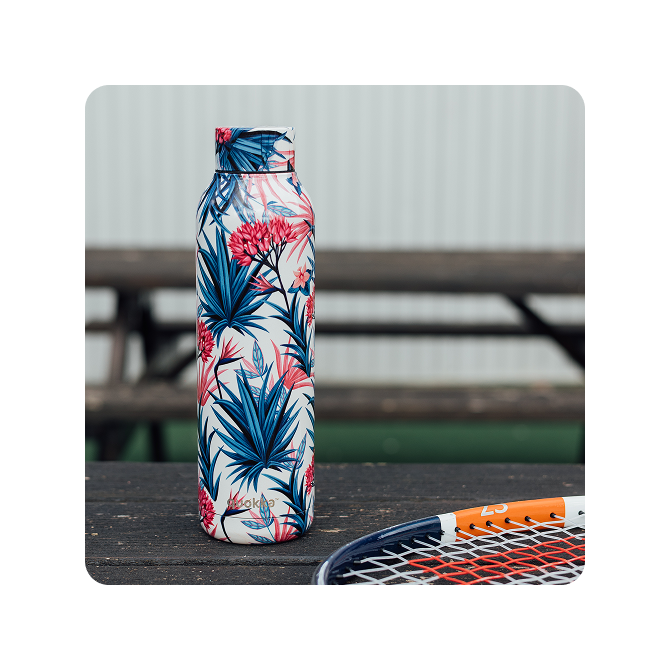 QUOKKA BOTELLA TERMO ACERO INOXIDABLE SOLID BLUE GARDEN 630 ML