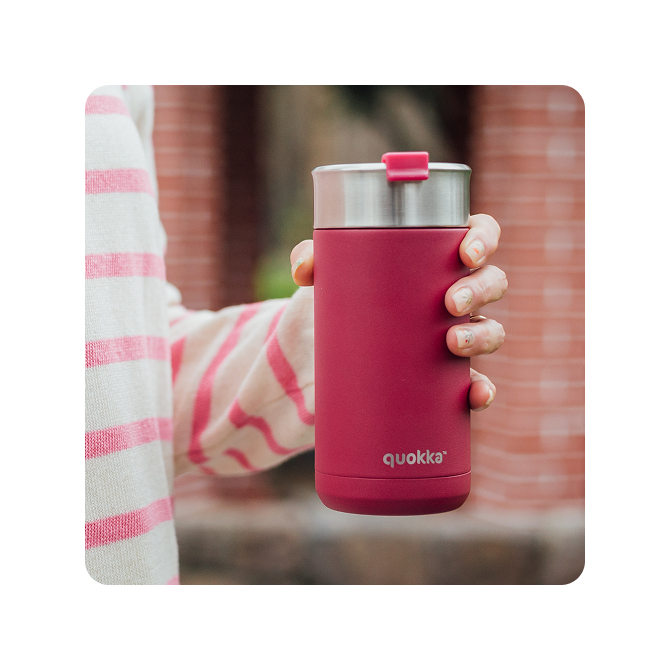 QUOKKA VASO CAFE TERMICO ACERO INOXIDABLE BOOST MAROON 400 ML