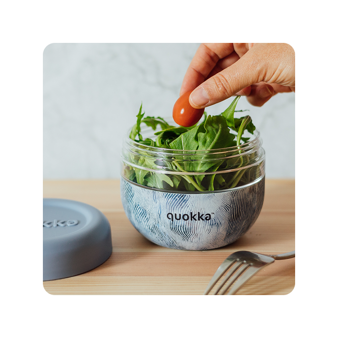 QUOKKA RECIPIENTE COMIDA MS CON FUNDA DE SILICONA BUBBLE ZEN 500 ML