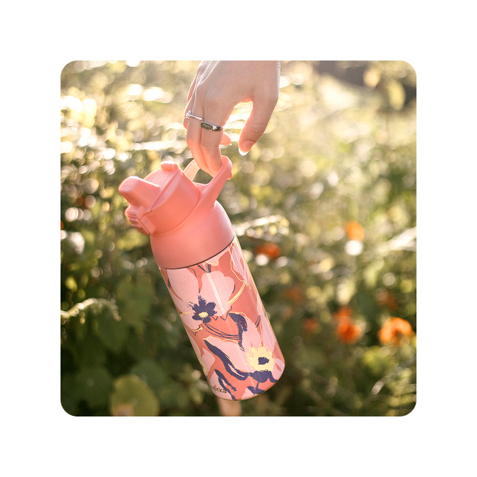QUOKKA BOTELLA TERMO ACERO INOXIDABLE CON SIPPER TIDE CORAL SKETCH 700 ML