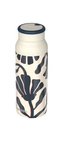 QUOKKA BOTELLA TERMO ACERO INOXIDABLE CON ASA DE SILICONA ECHO ABSTRACT LEAVES 690 ML