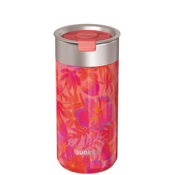 QUOKKA VASO CAFE TERMICO ACERO INOXIDABLE BOOST CORAL GARDEN 400 ML