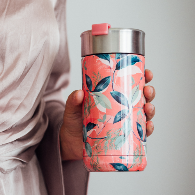 QUOKKA VASO CAFE TERMICO ACERO INOXIDABLE BOOST EXOTIC PINK 400 ML