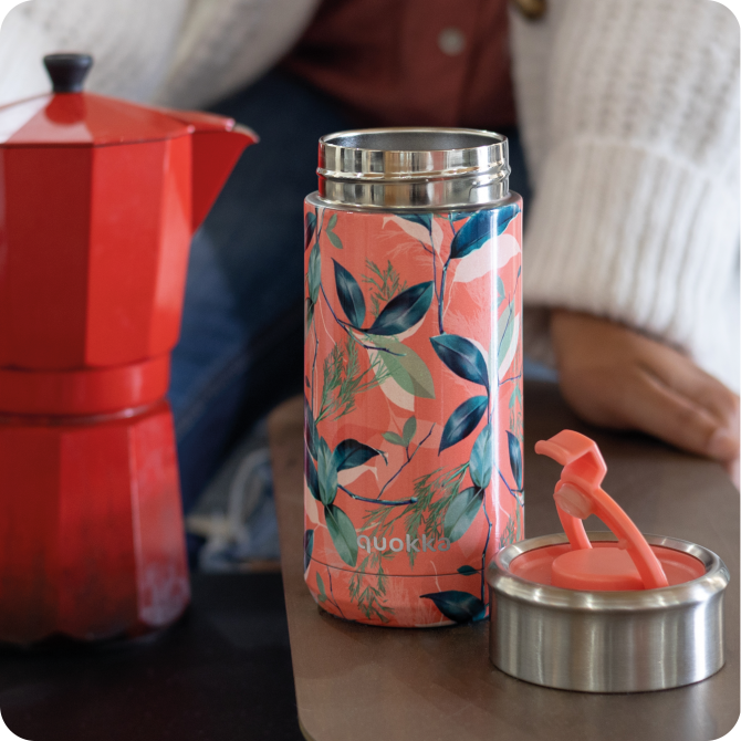 QUOKKA VASO CAFE TERMICO ACERO INOXIDABLE BOOST EXOTIC PINK 400 ML