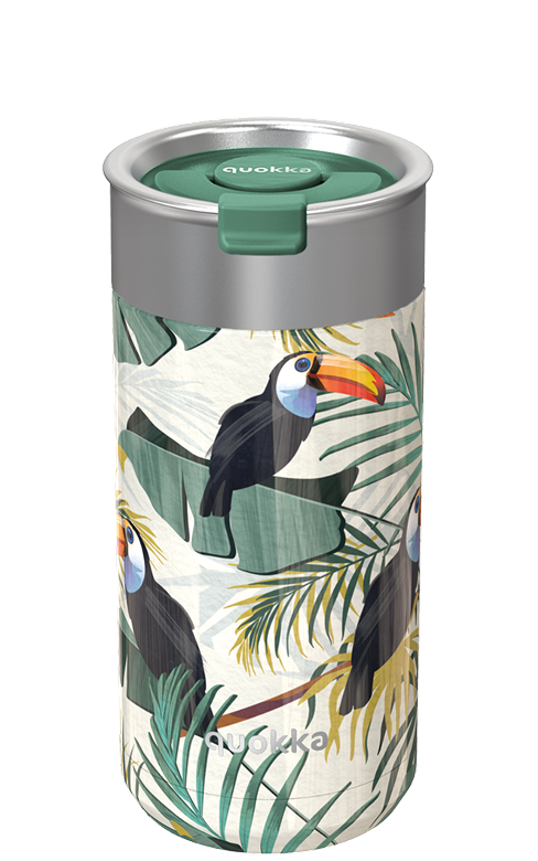 QUOKKA VASO CAFE TERMICO ACERO INOXIDABLE BOOST TROPICAL 400 ML