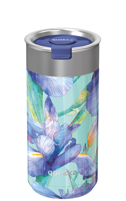 QUOKKA VASO CAFE TERMICO ACERO INOXIDABLE BOOST BLUE IRISES 400 ML