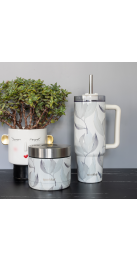 QUOKKA LOTE RECIPIENTE ACERO INOX. Y  TAZA TERMO ACERO INOX. (41123 + 40033)