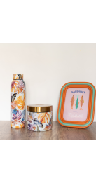 QUOKKA LOTE RECIPIENTE ACERO INOX. Y BOTELLA TERMO ACERO INOX. (40110 +12184)