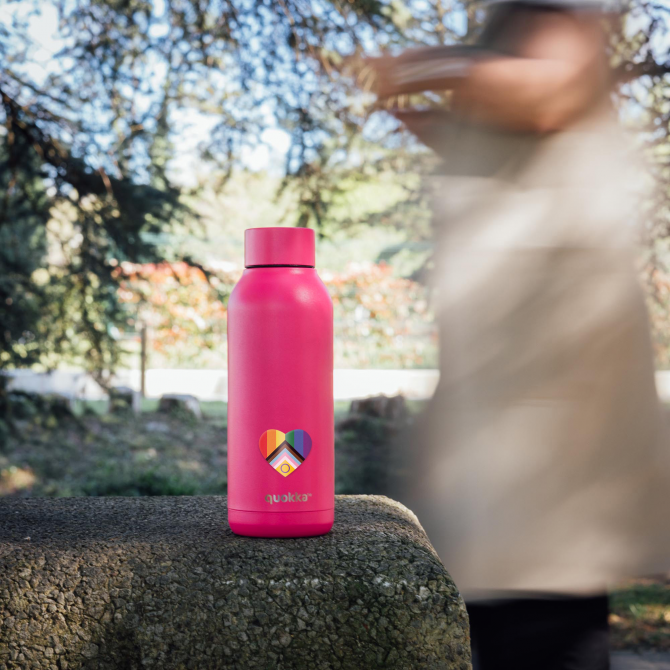 QUOKKA BOTELLA TERMO ACERO INOXIDABLE SOLID RASPBERRY PINK PRIDE 510 ML CUSTOM