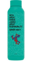 QUOKKA BOTELLA TERMO ACERO INOXIDABLE SOLID JADE GREEN 630 ML SPIDER-MAN GREAT POWER