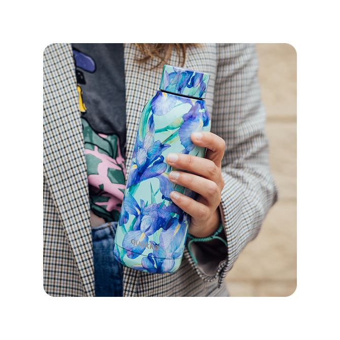 QUOKKA BOTELLA TERMO ACERO INOXIDABLE SOLID BLUE IRISES 510 ML