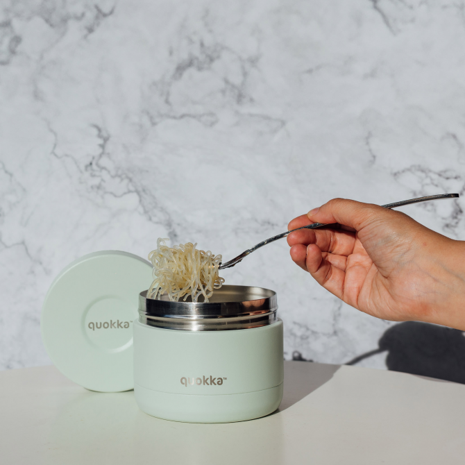 QUOKKA RECIPIENTE COMIDA TERMICO ACERO INOXIDABLE WHIM PASTEL GREEN 360 ML