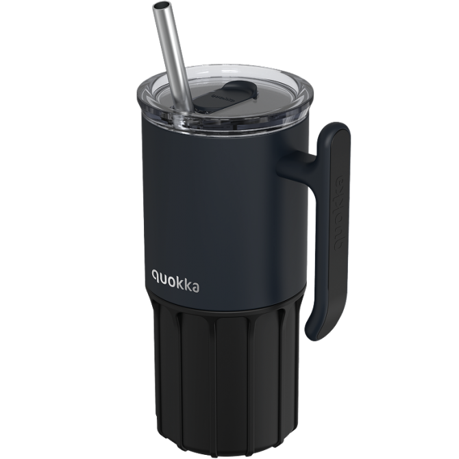 QUOKKA TAZA TERMO ACERO INOXIDABLE CON BASE DE SILICONA UMI BLACK 720 ML