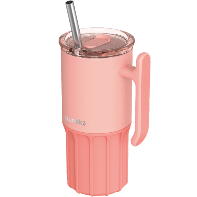 QUOKKA TAZA TERMO ACERO INOXIDABLE CON BASE DE SILICONA UMI PEACHY PINK 720 ML