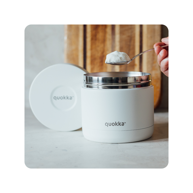 QUOKKA RECIPIENTE COMIDA TERMICO ACERO INOXIDABLE WHIM IVORY 600 ML