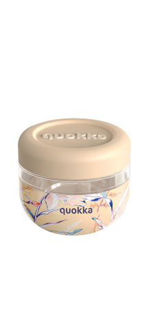 QUOKKA RECIPIENTE COMIDA MS CON FUNDA DE SILICONA BUBBLE VINTAGE FLORAL 500 ML