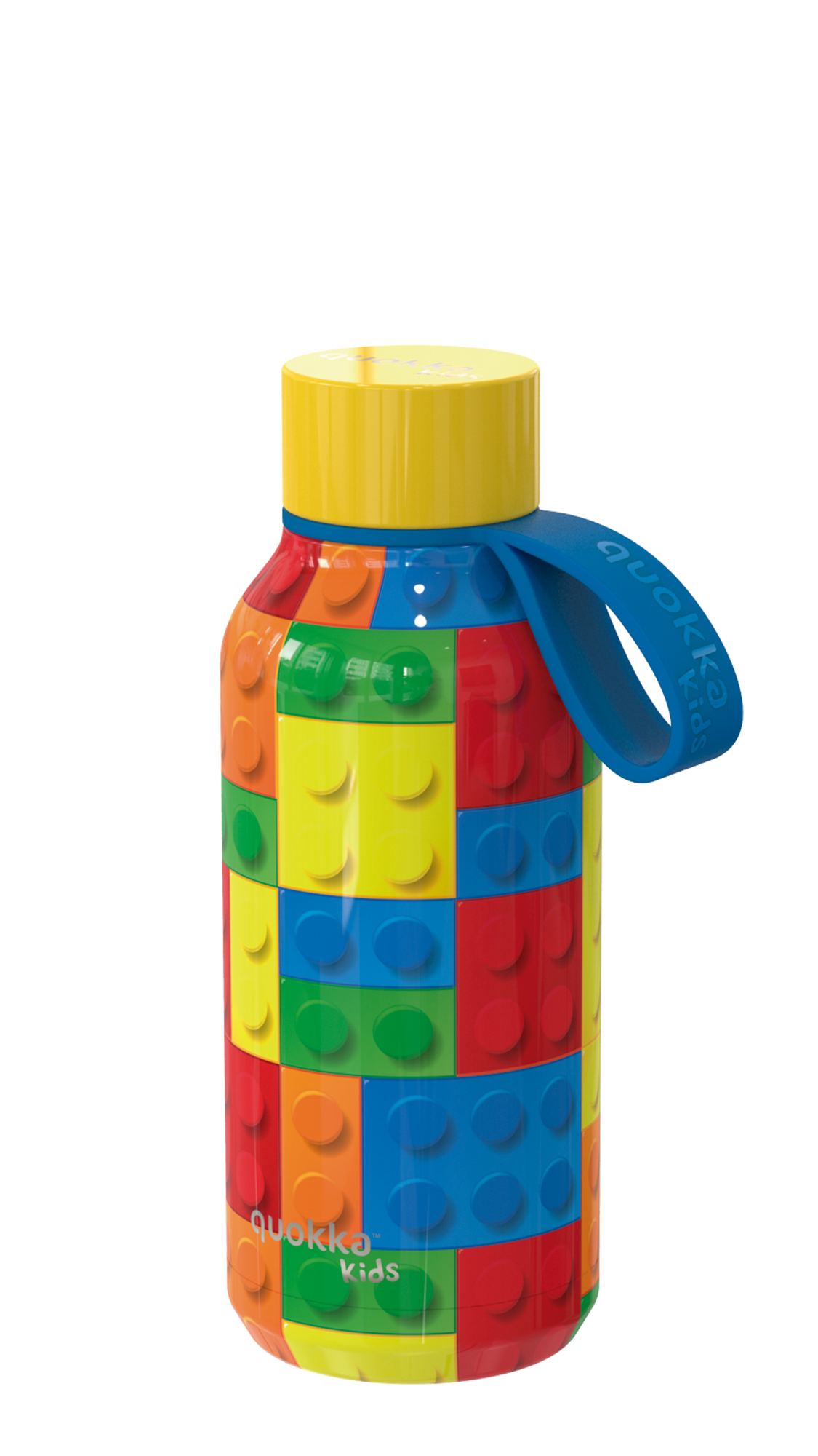 QUOKKA KIDS BOTELLA TERMO ACERO INOXIDABLE SOLID CON COLGADOR COLOR BRICKS 330 ML