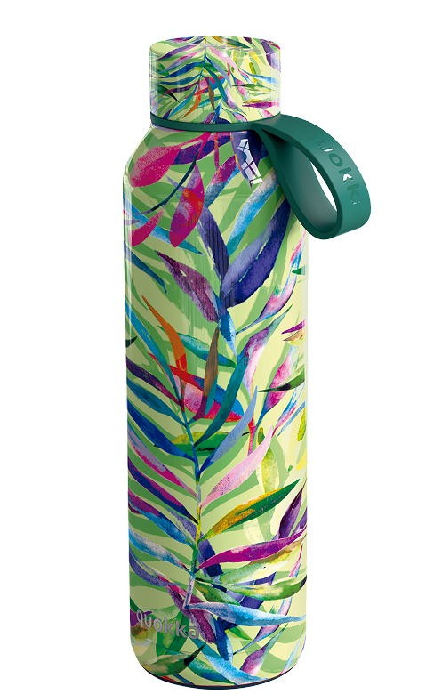 QUOKKA BOTELLA TERMO ACERO INOXIDABLE SOLID CON COLGADOR COLOR NATURE 630 ML