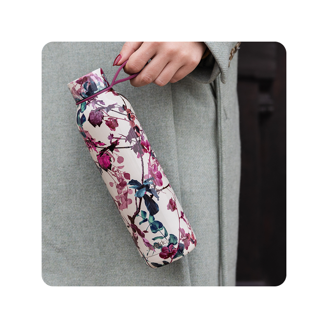 QUOKKA BOTELLA TERMO ACERO INOXIDABLE SOLID CON COLGADOR TREE BRANCHES 630 ML