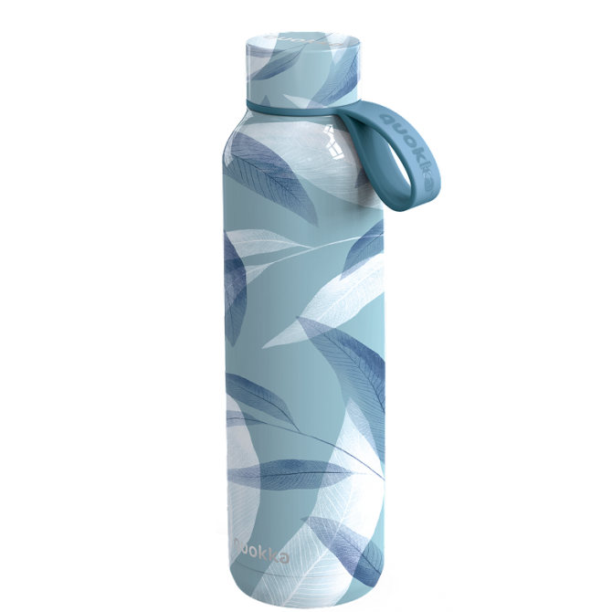QUOKKA BOTELLA TERMO ACERO INOXIDABLE SOLID CON COLGADOR BLUE WIND 630 ML