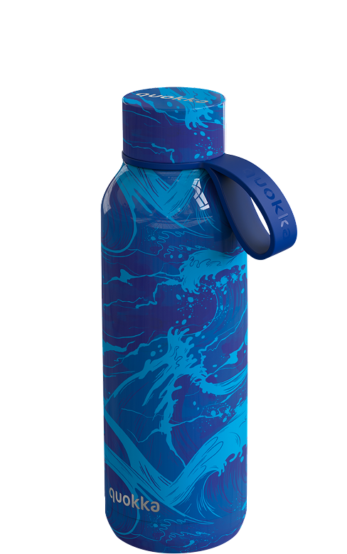 QUOKKA BOTELLA TERMO ACERO INOXIDABLE SOLID CON COLGADOR WAVES 510 ML