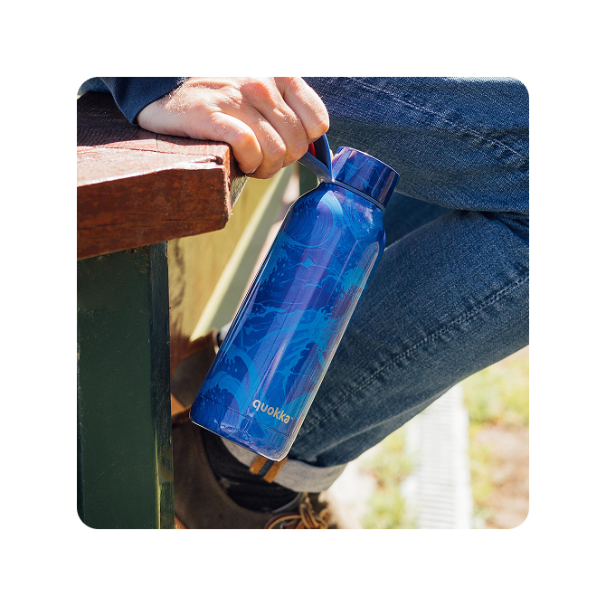 QUOKKA BOTELLA TERMO ACERO INOXIDABLE SOLID CON COLGADOR WAVES 510 ML