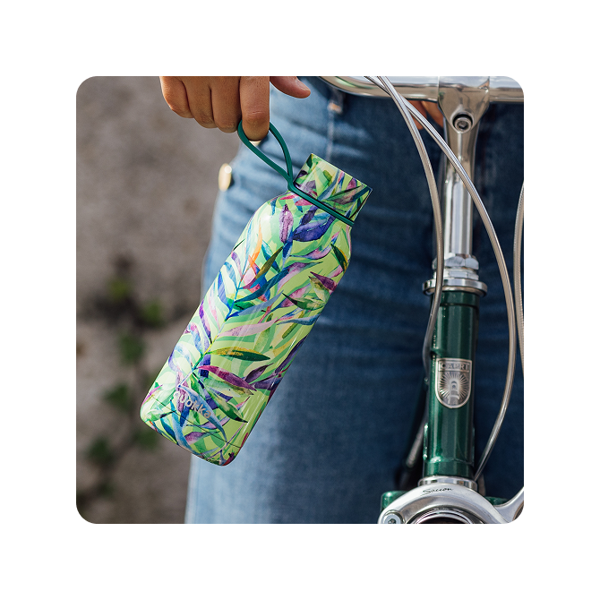 QUOKKA BOTELLA TERMO ACERO INOXIDABLE SOLID CON COLGADOR COLOR NATURE 510 ML