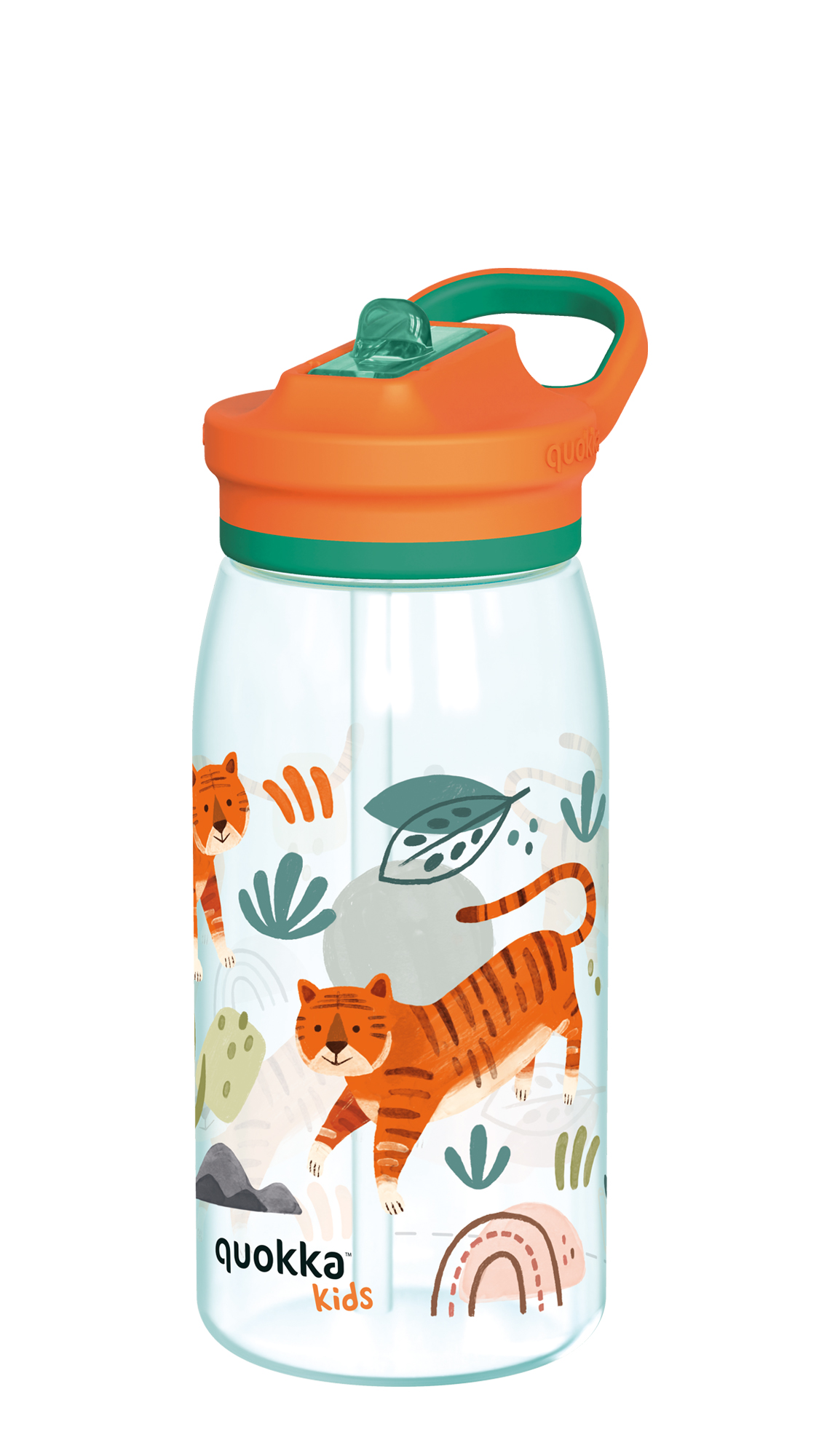QUOKKA KIDS BOTELLA ECOZEN CON SIPPER GLOW TIGERS 580 ML