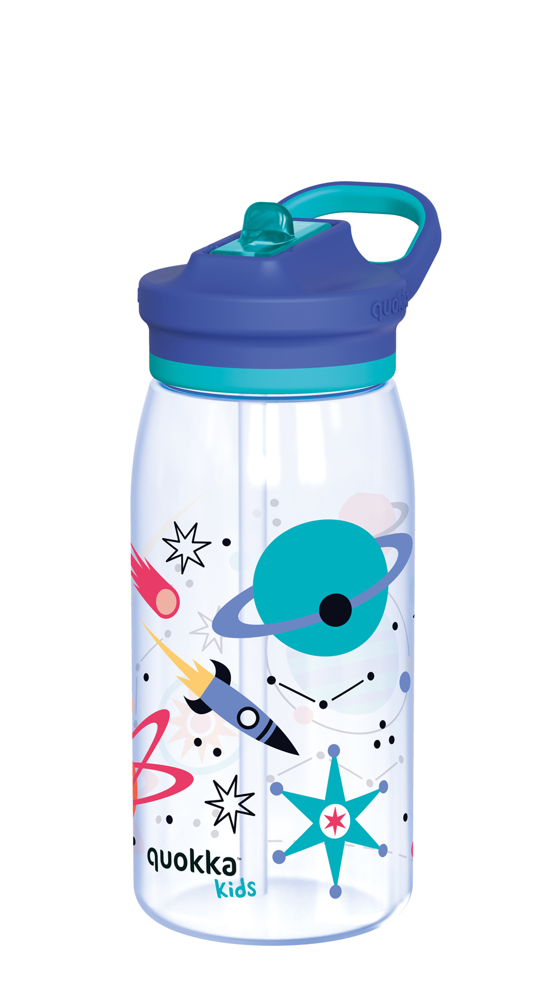 QUOKKA KIDS BOTELLA ECOZEN CON SIPPER GLOW SPACE 580 ML