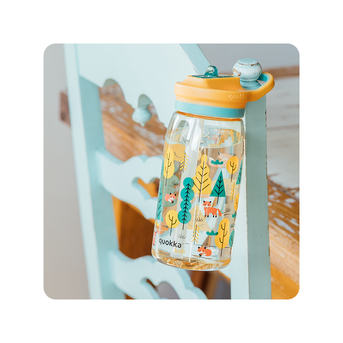 QUOKKA KIDS BOTELLA ECOZEN CON SIPPER GLOW FOREST 580 ML