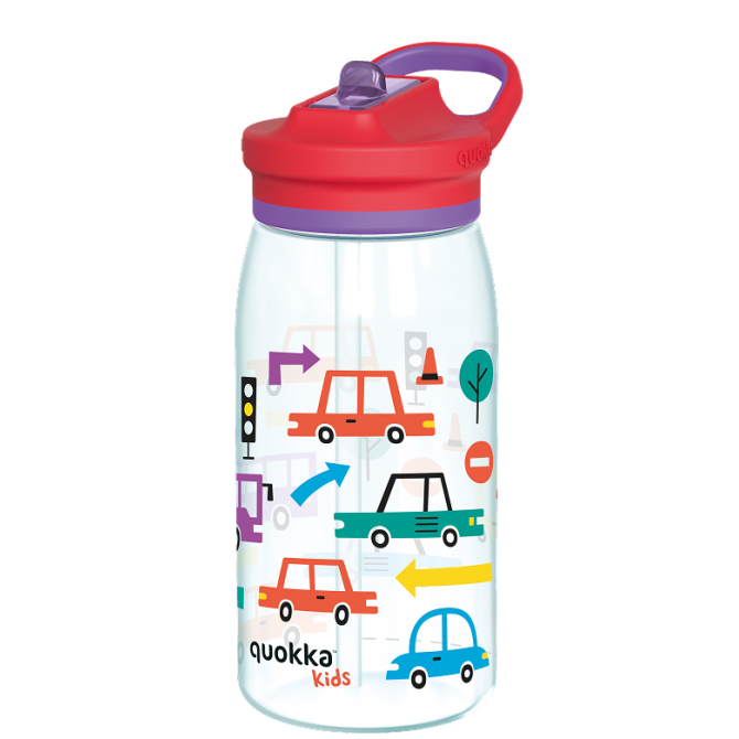 QUOKKA KIDS BOTELLA ECOZEN CON SIPPER GLOW CARS 580 ML