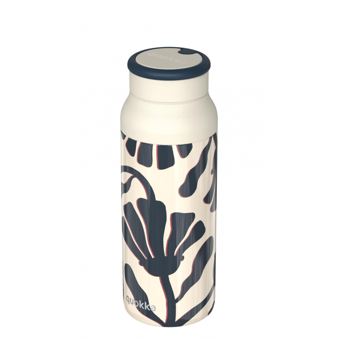 QUOKKA BOTELLA TERMO ACERO INOXIDABLE CON ASA DE SILICONA ECHO ABSTRACT LEAVES 690 ML