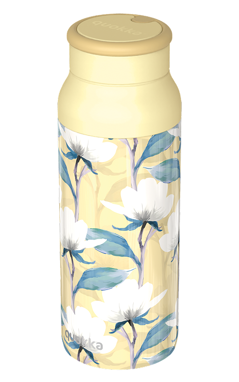 QUOKKA BOTELLA TERMO ACERO INOXIDABLE CON ASA DE SILICONA ECHO MAGNOLIA 690 ML