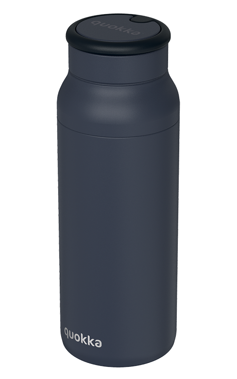 QUOKKA BOTELLA TERMO ACERO INOXIDABLE CON ASA DE SILICONA ECHO BLACK 690 ML